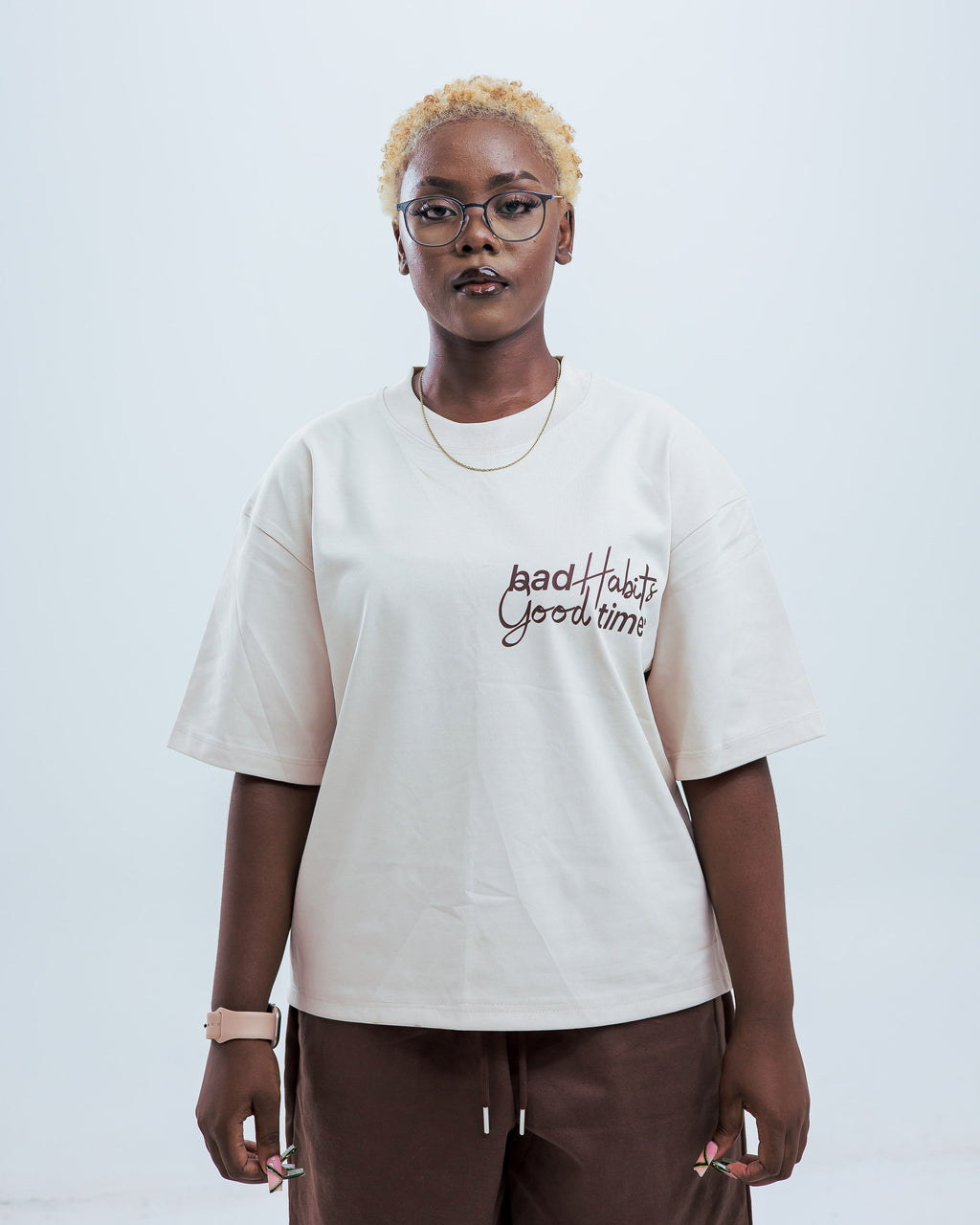 Bad Habits, Good times Cropped Tee