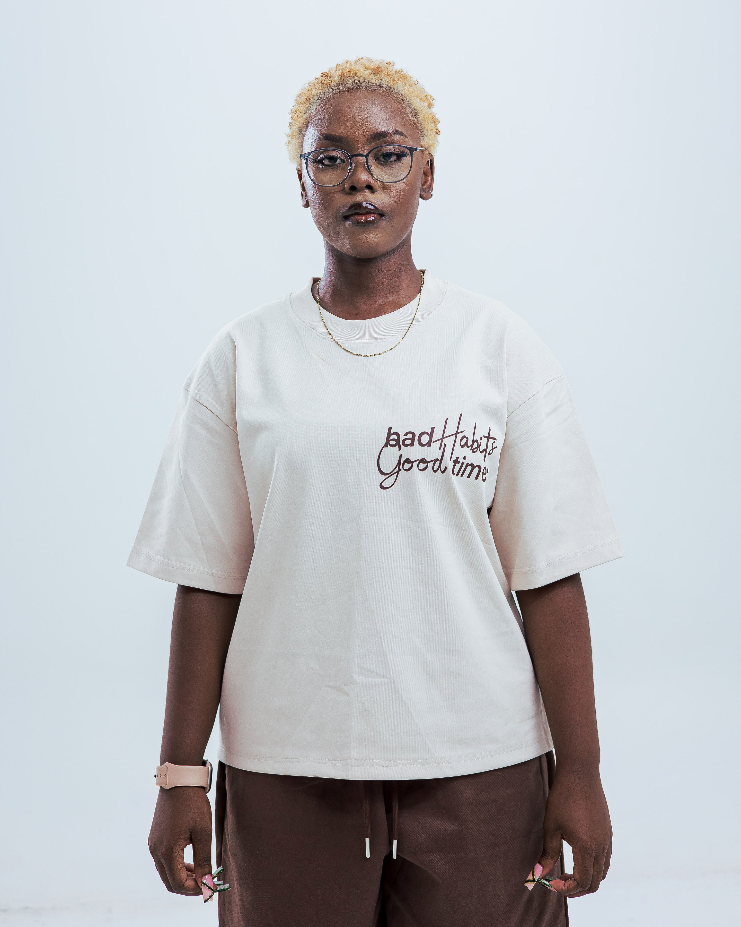 Bad Habits, Good times Cropped Tee