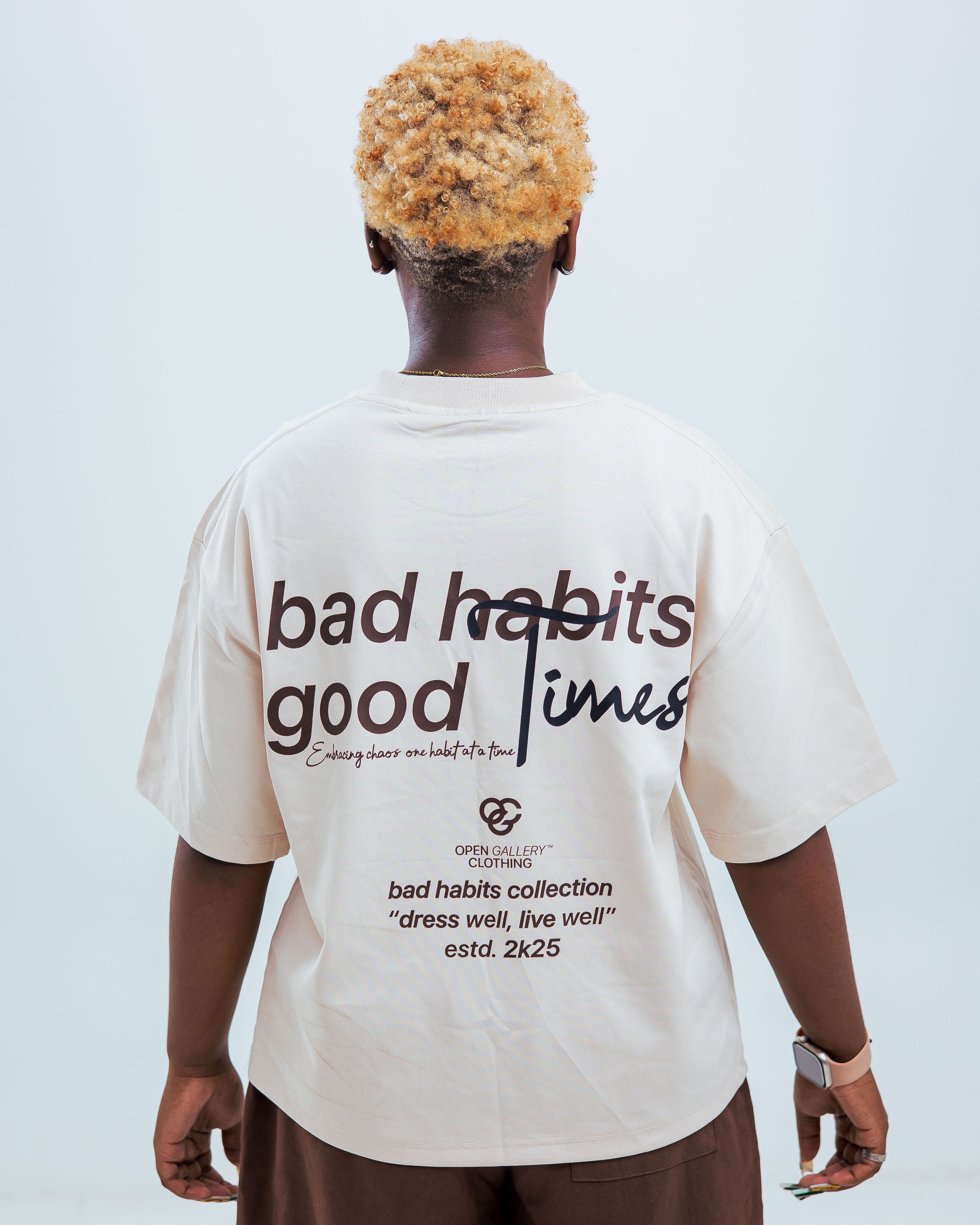 Bad Habits, Good times Cropped Tee